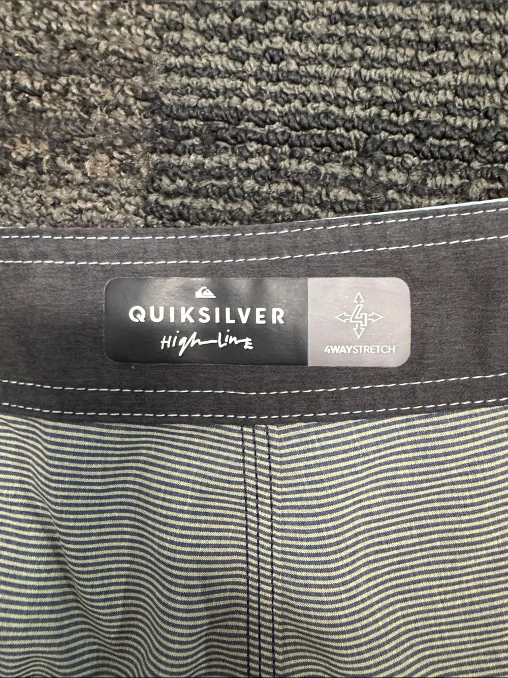 Quiksilver Men's Tan, Gray, Yellow Striped Board Shorts